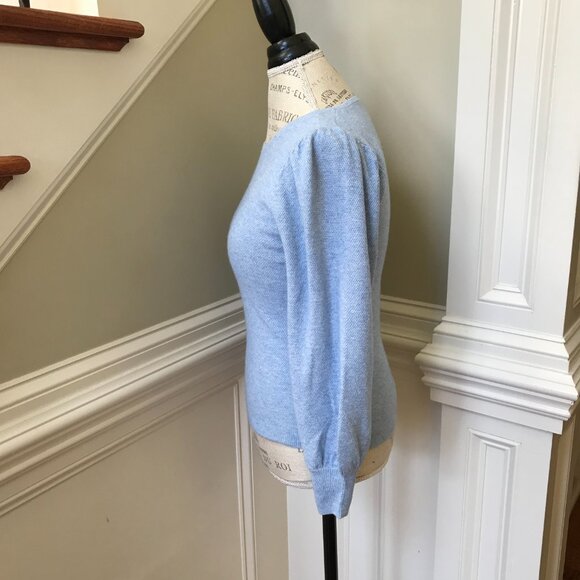 Charlotte Brody Coco Sweater Womens XS Blue Crew Neck Wool Cashmere Pullover - Picture 7 of 10